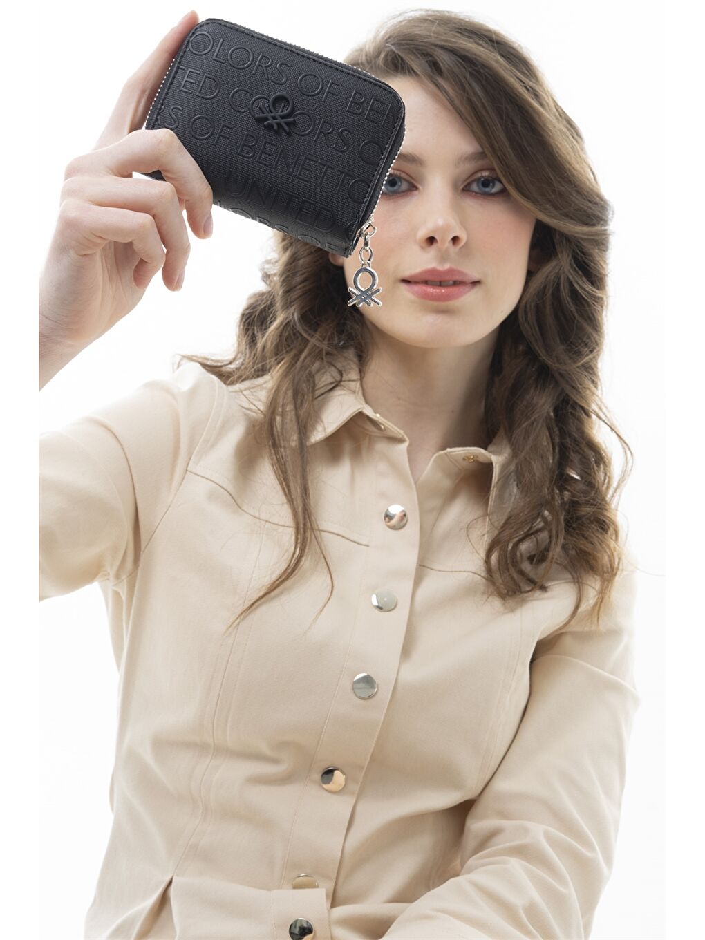 Siyah Deri Görünümlü Kadın Cüzdan