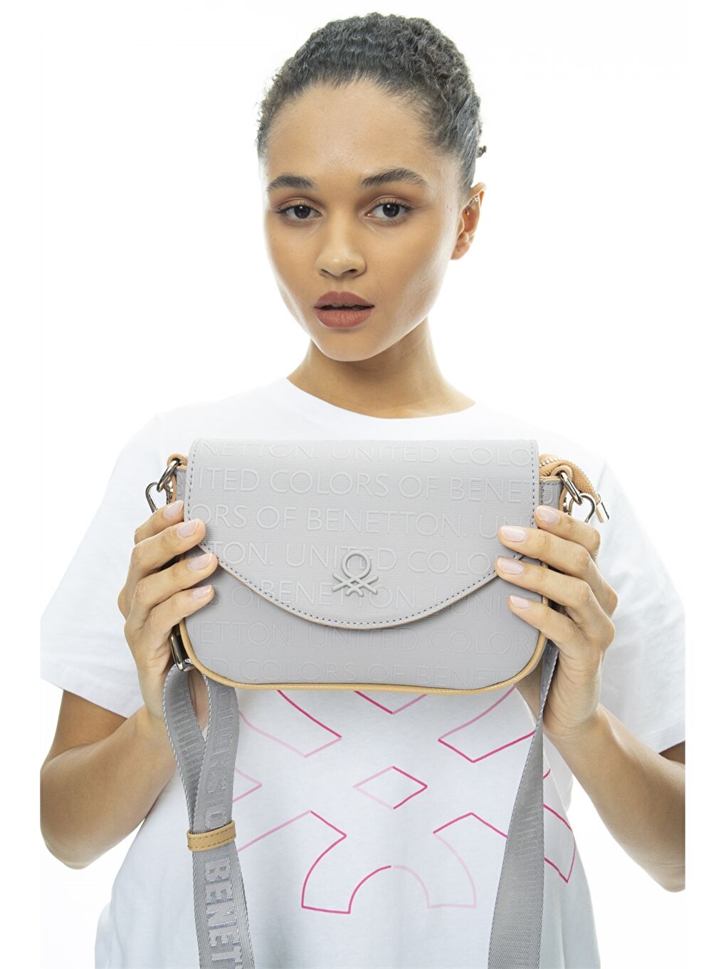 Gri Deri Görünümlü Kadın Çanta