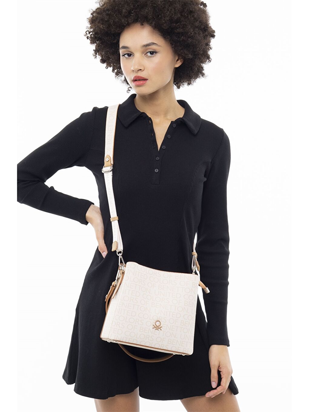 Bej Deri Görünümlü Kadın Çanta-1