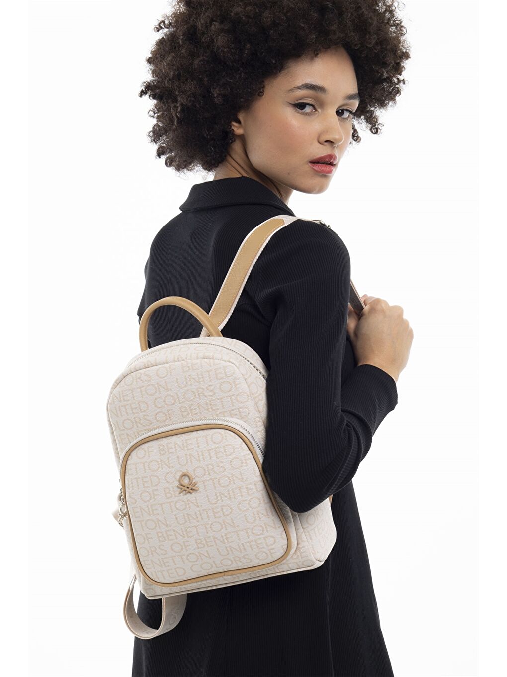 Bej Deri Görünümlü Kadın Çanta