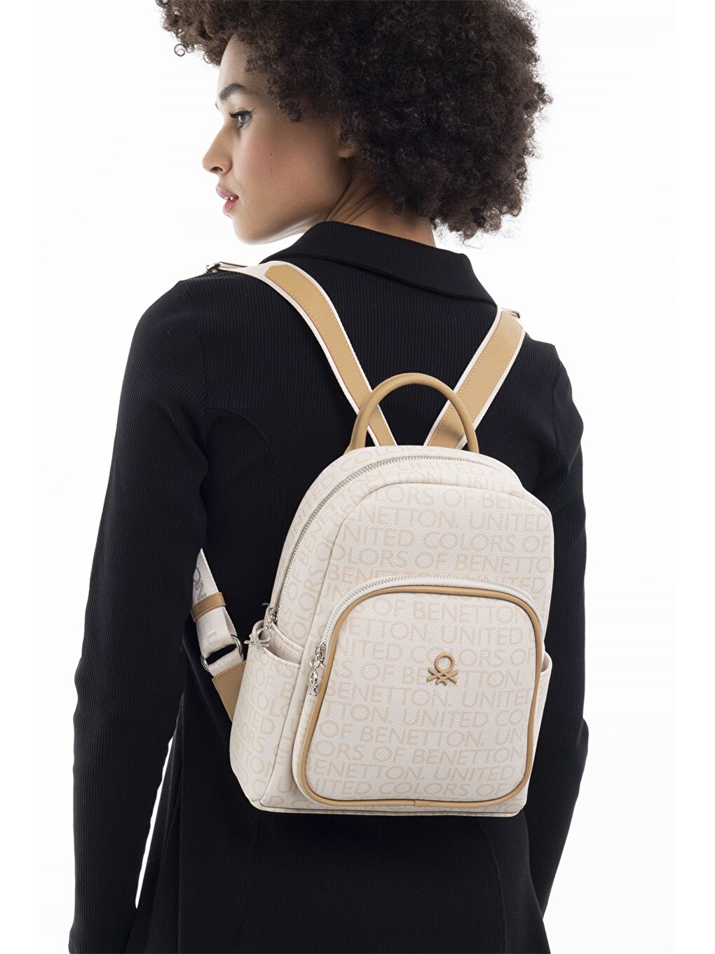 Bej Deri Görünümlü Kadın Çanta-1