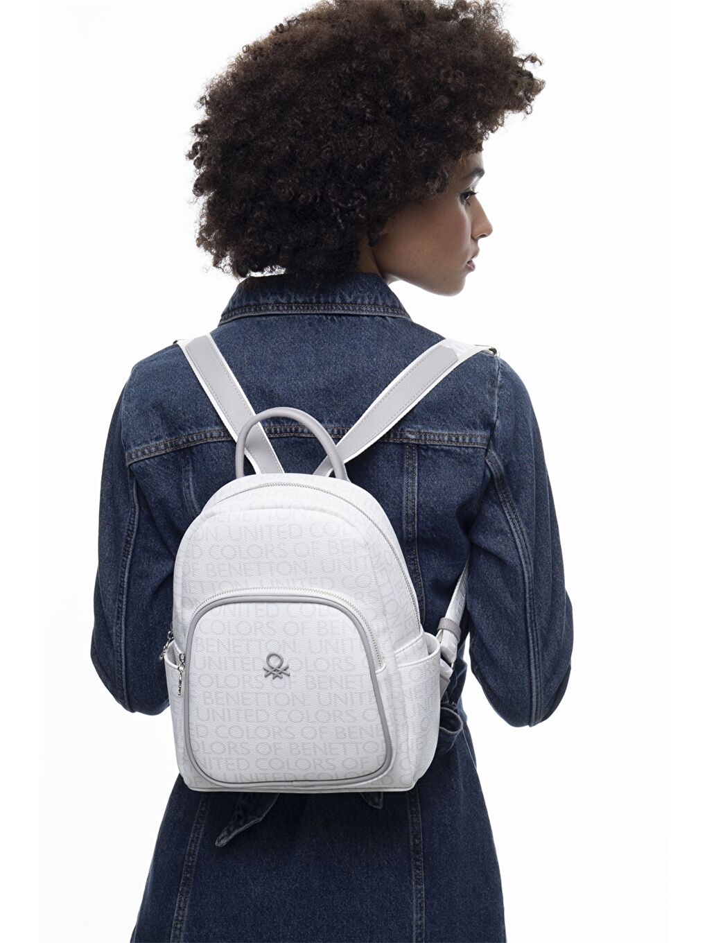 Beyaz Deri Görünümlü Kadın Çanta-1