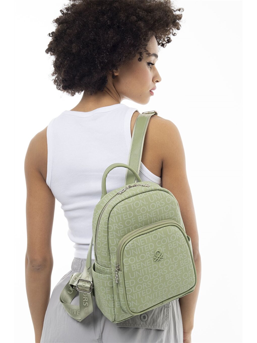 Yeşil Deri Görünümlü Kadın Çanta