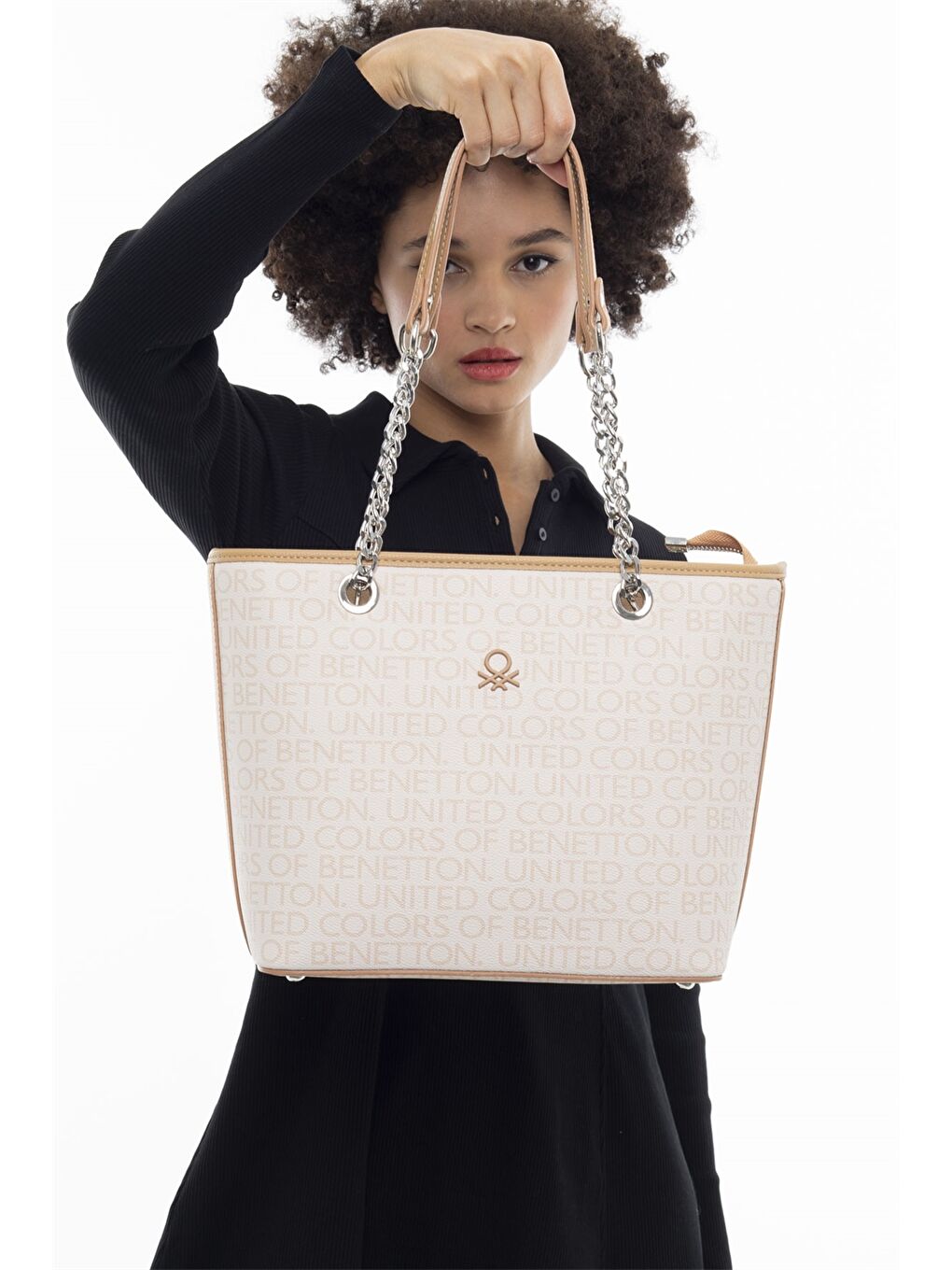 Bej Deri Görünümlü Kadın Çanta