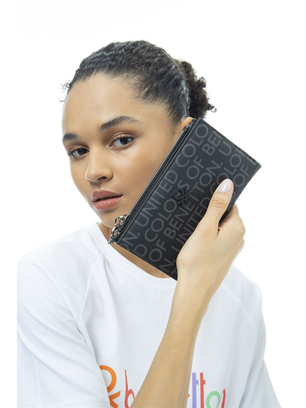 Siyah Deri Görünümlü Kadın Cüzdan