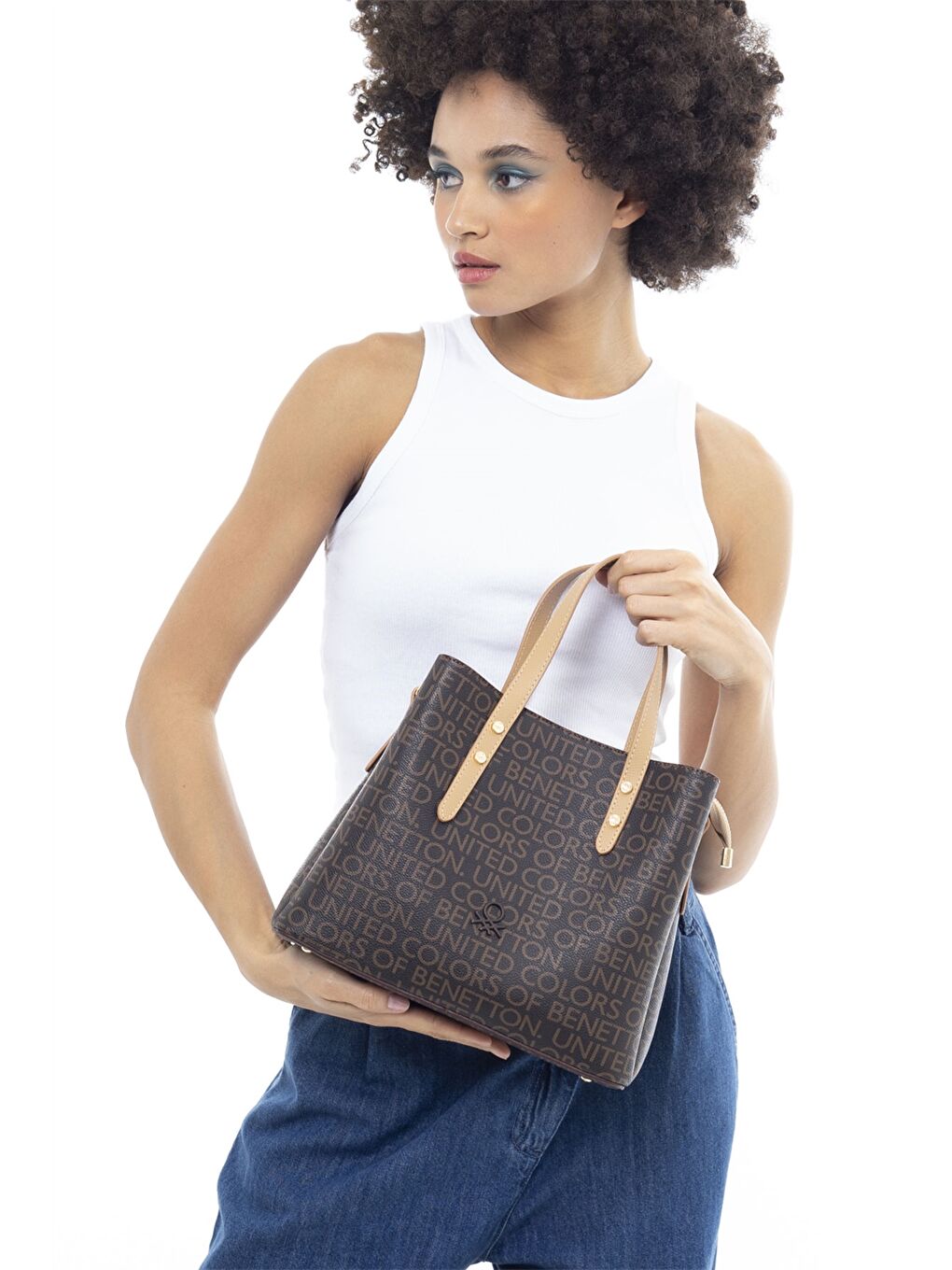 Kahverengi Deri Görünümlü Kadın Çanta