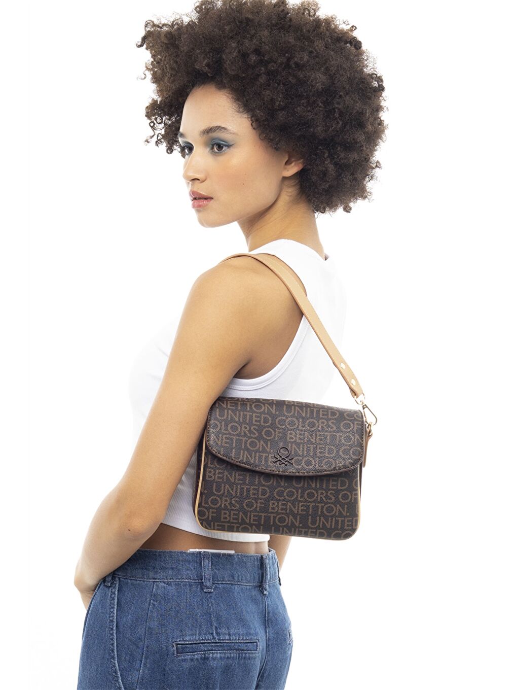 Kahverengi Deri Görünümlü Kadın Çanta-1