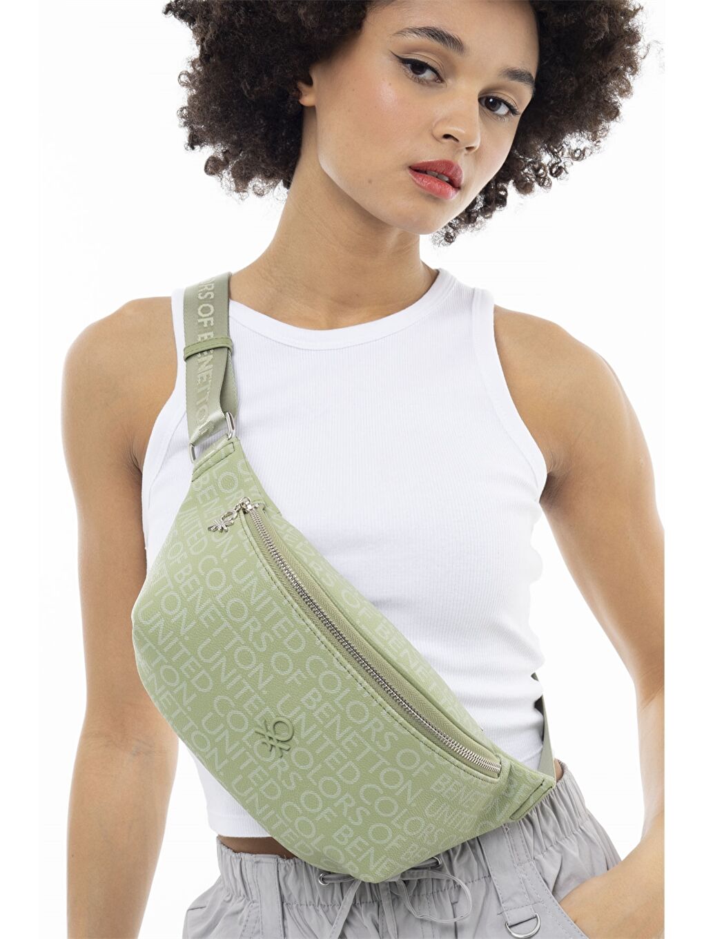 Yeşil Deri Görünümlü Kadın Çanta-1