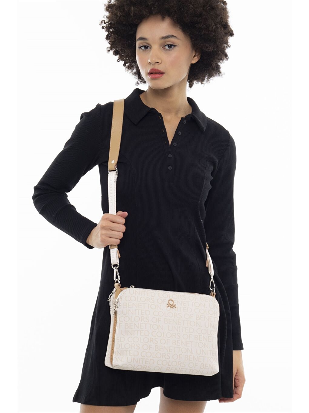 Bej Deri Görünümlü Kadın Çanta