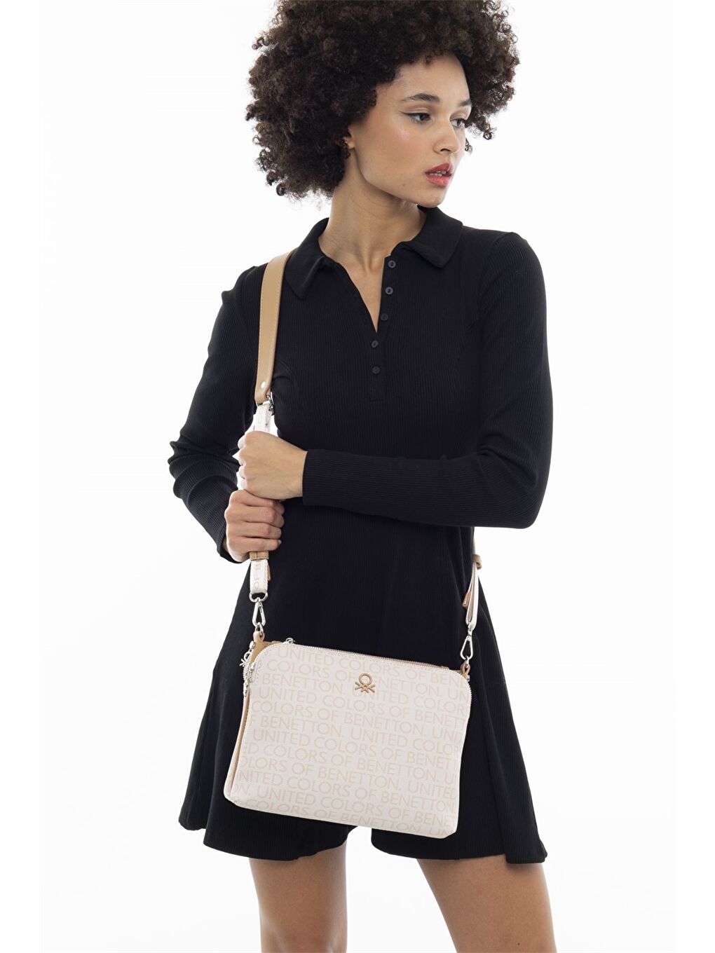 Bej Deri Görünümlü Kadın Çanta-1