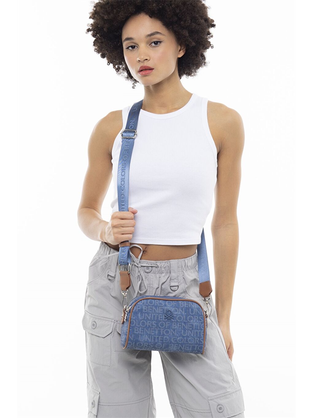 Lacivert Deri Görünümlü Kadın Çanta-1