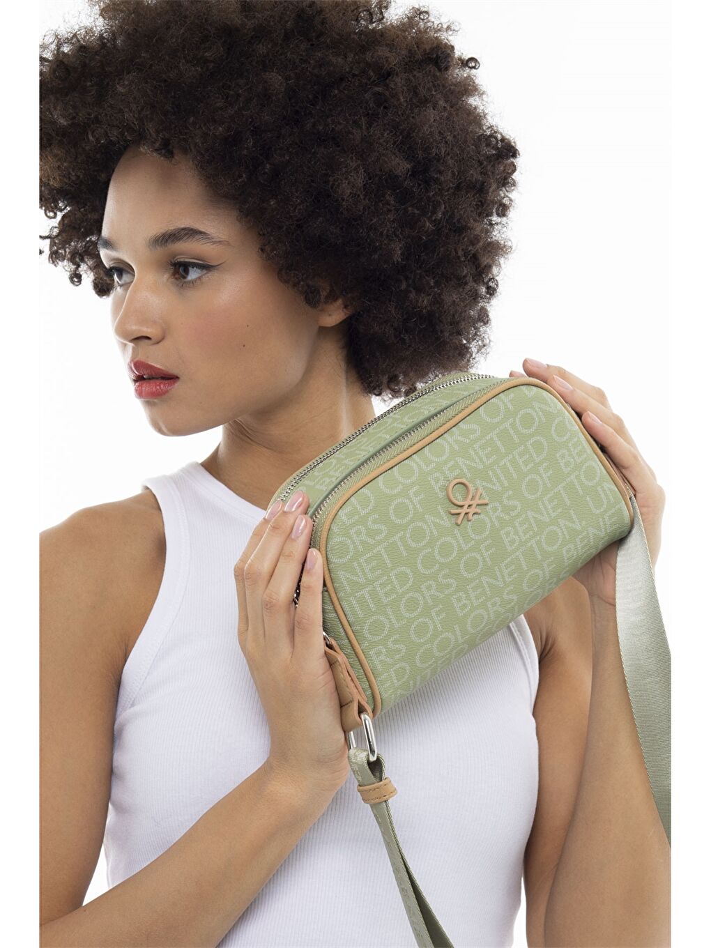 Yeşil Deri Görünümlü Kadın Çanta-1