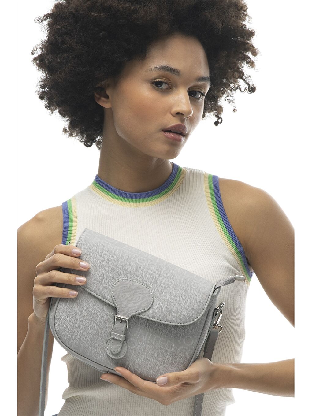 Gri Deri Görünümlü Kadın Çanta