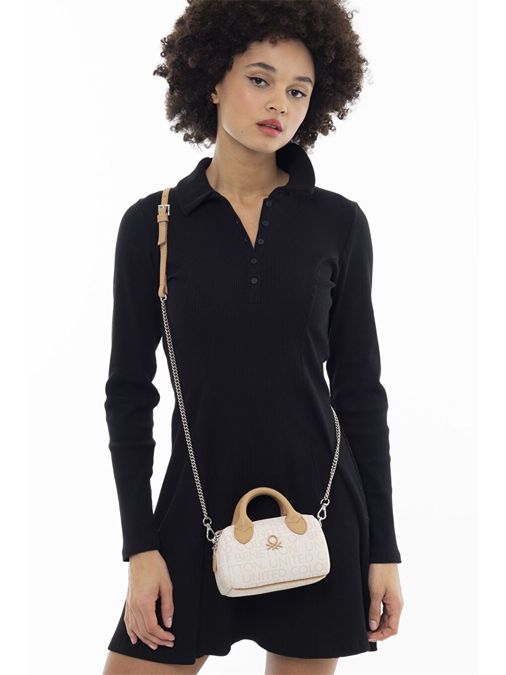 Bej Deri Görünümlü Kadın Çanta