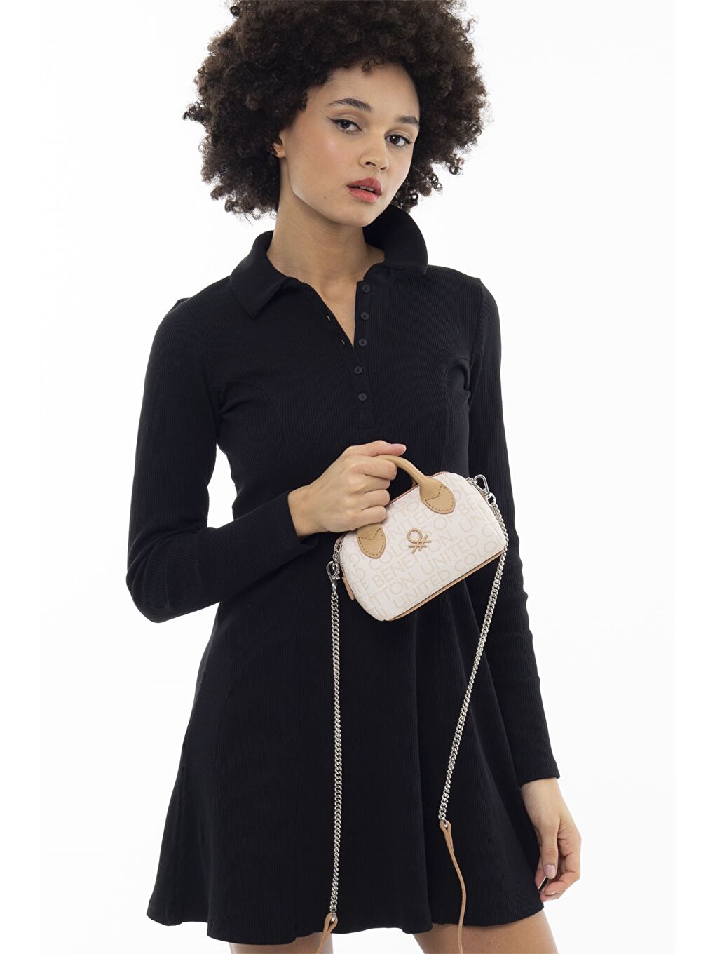 Bej Deri Görünümlü Kadın Çanta-1