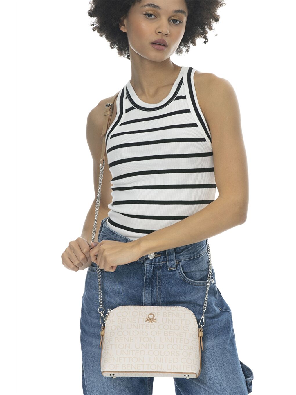 Bej Deri Görünümlü Kadın Çanta-1