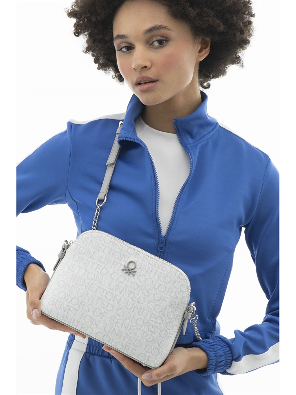 Beyaz Deri Görünümlü Kadın Çanta