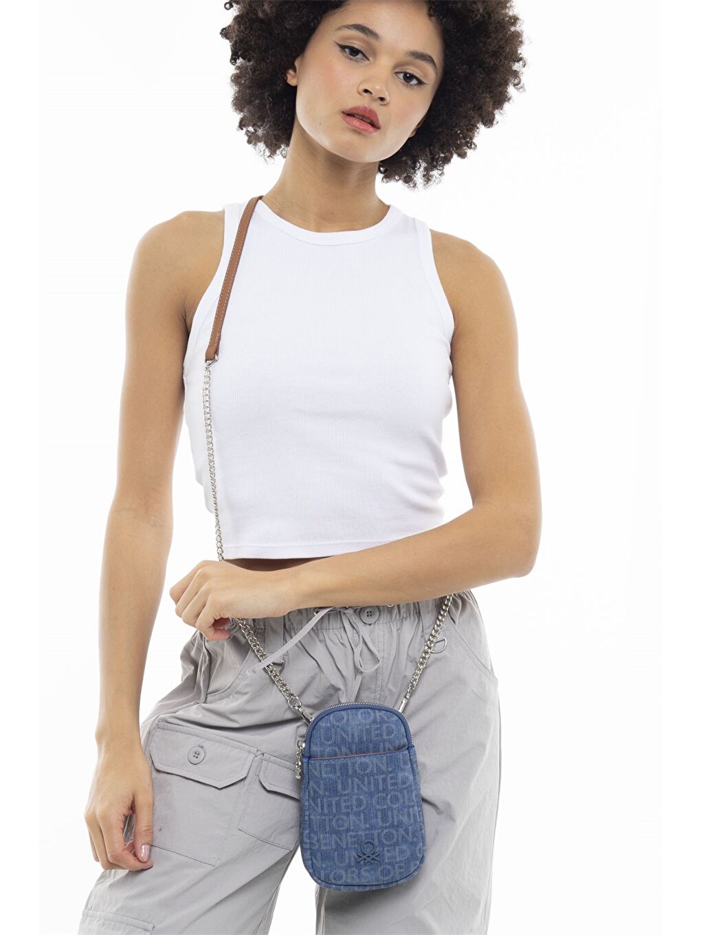 Lacivert Deri Görünümlü Kadın Çanta-1