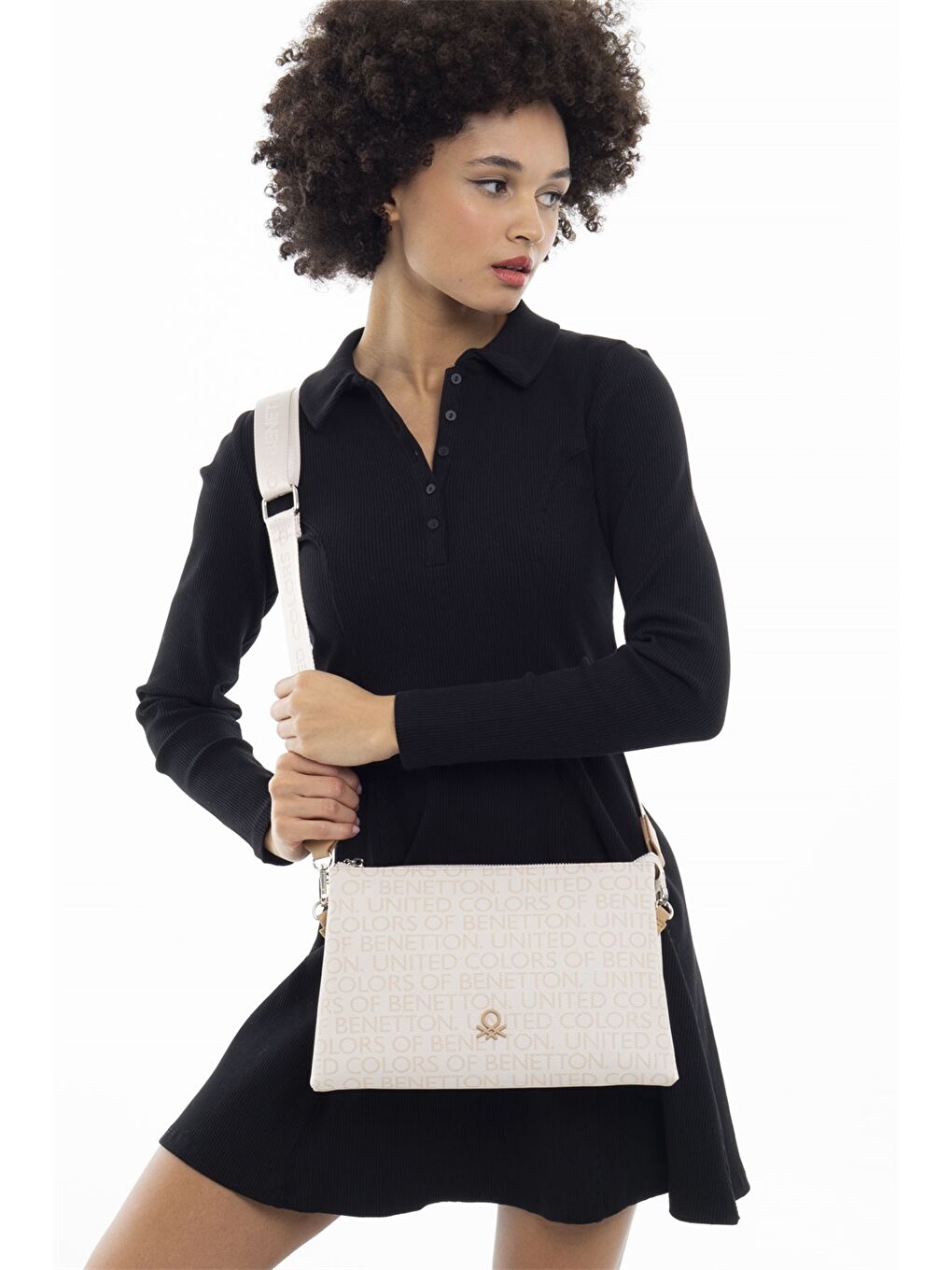 Bej Deri Görünümlü Kadın Çanta