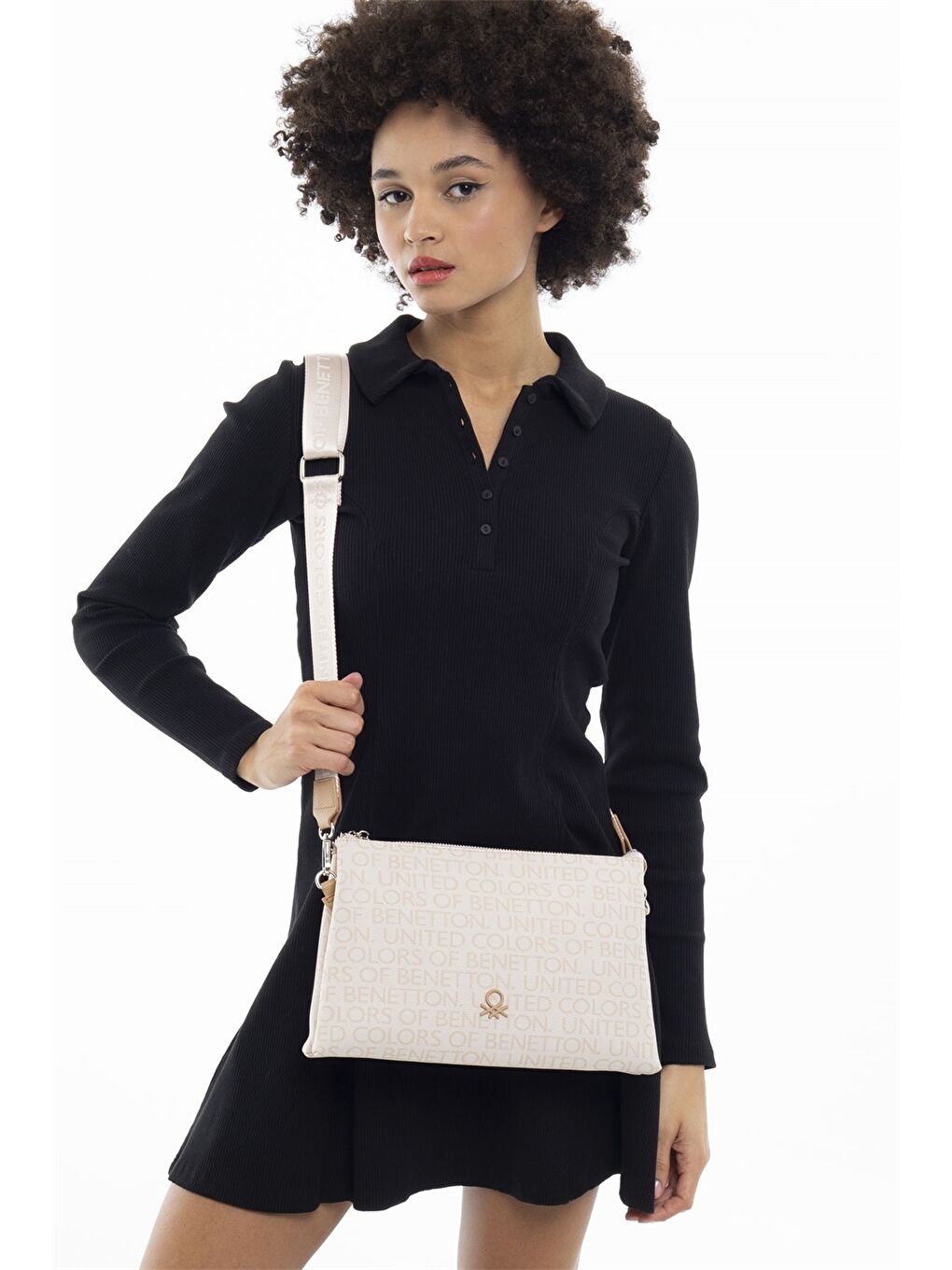 Bej Deri Görünümlü Kadın Çanta-1