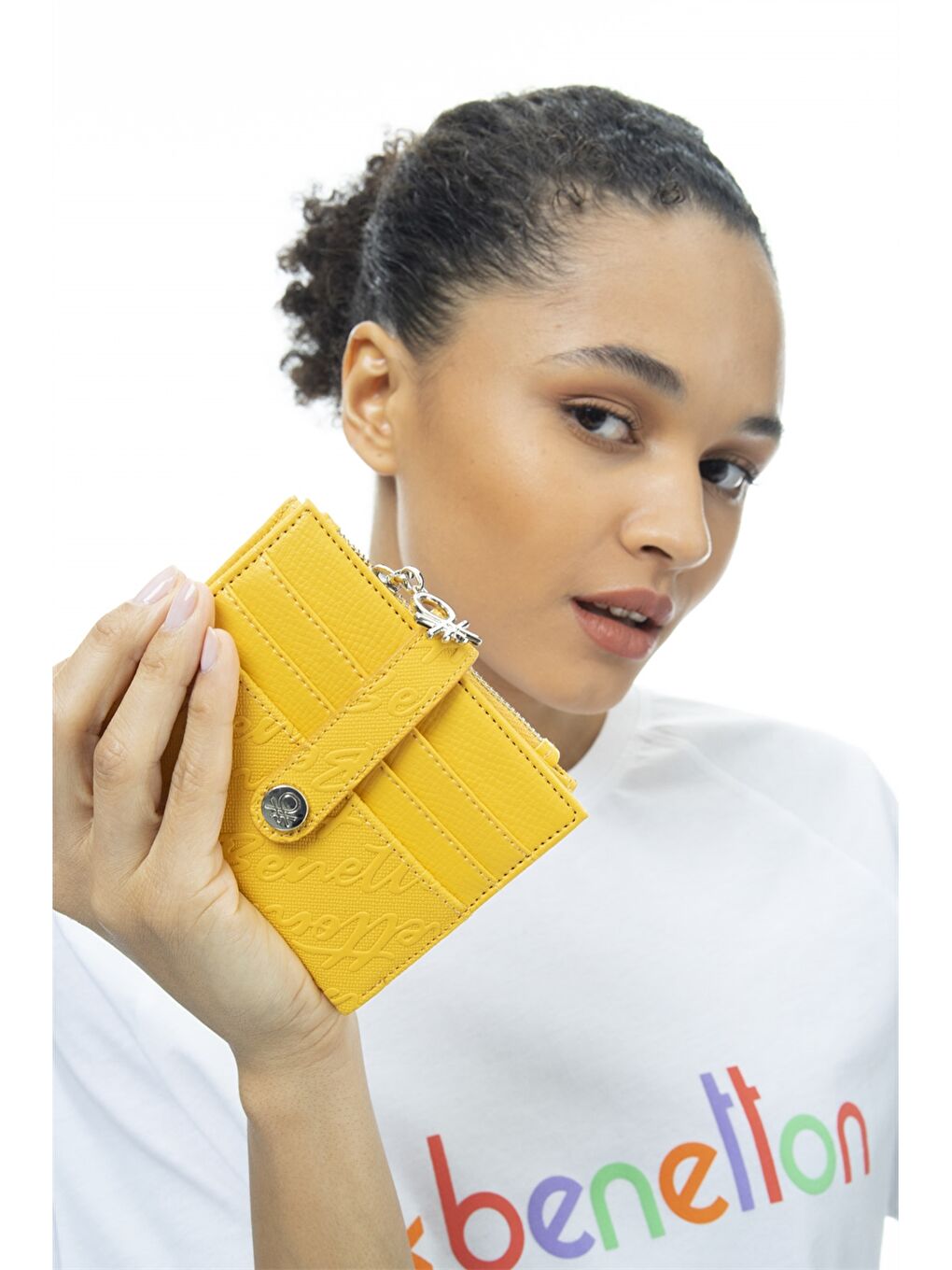 Sarı Deri Görünümlü Kadın Cüzdan