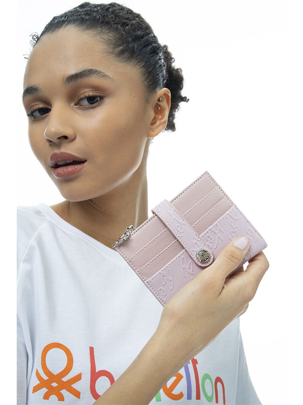 Pembe Deri Görünümlü Kadın Cüzdan