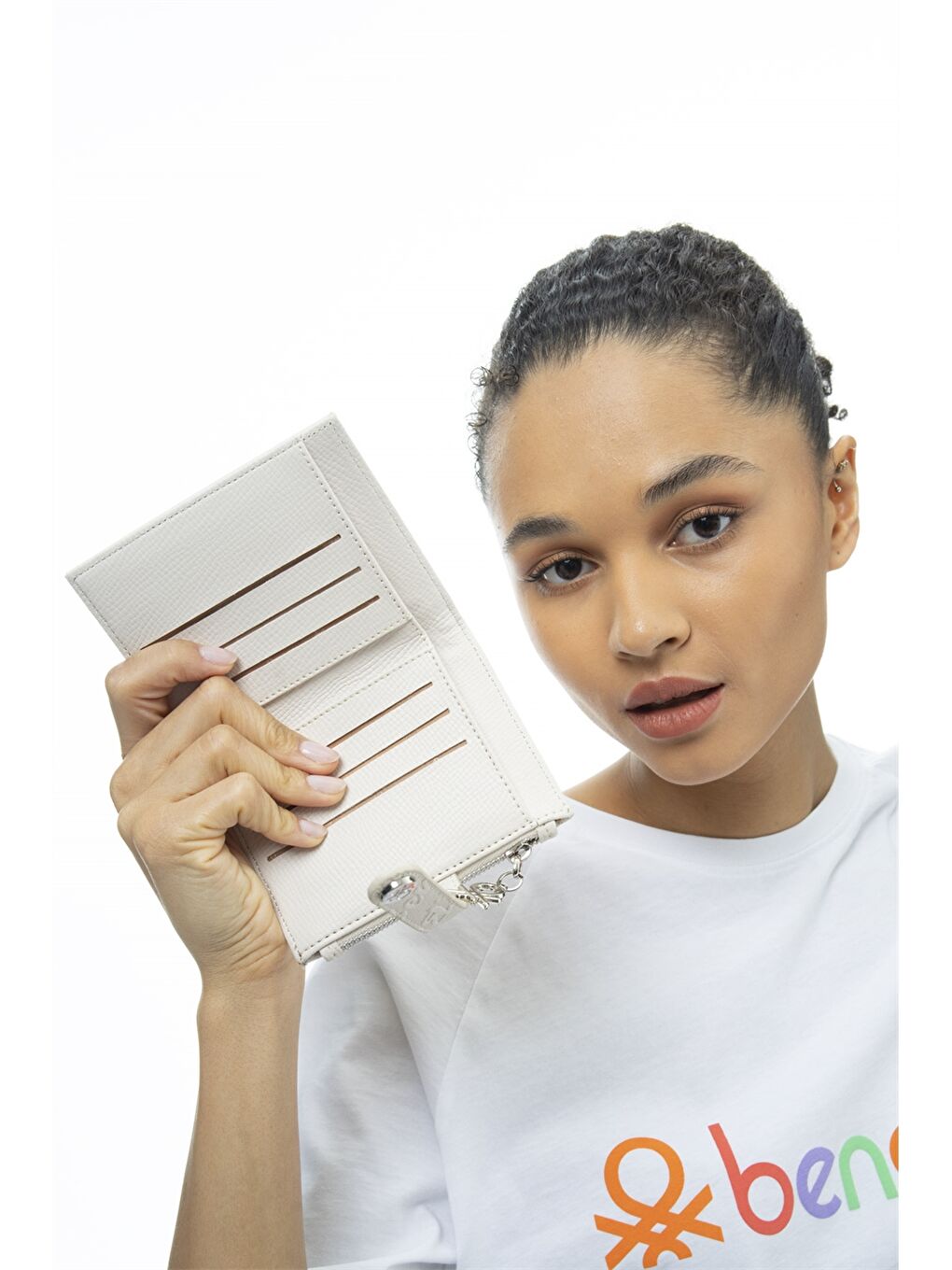 Bej Deri Görünümlü Kadın Cüzdan-1