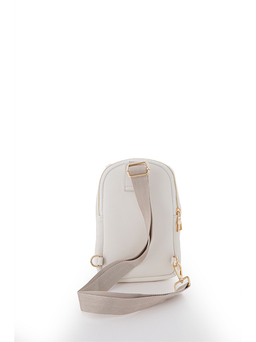 Beyaz Deri Görünümlü Baskılı Kadın Göğüs Çantası-4