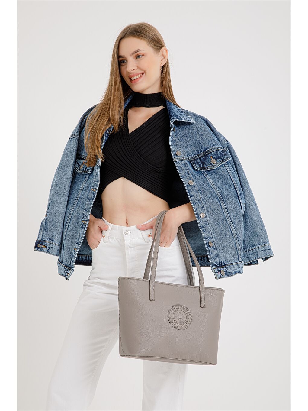 Kahverengi Deri Görünümlü Baskılı Kadın Omuz Çantası