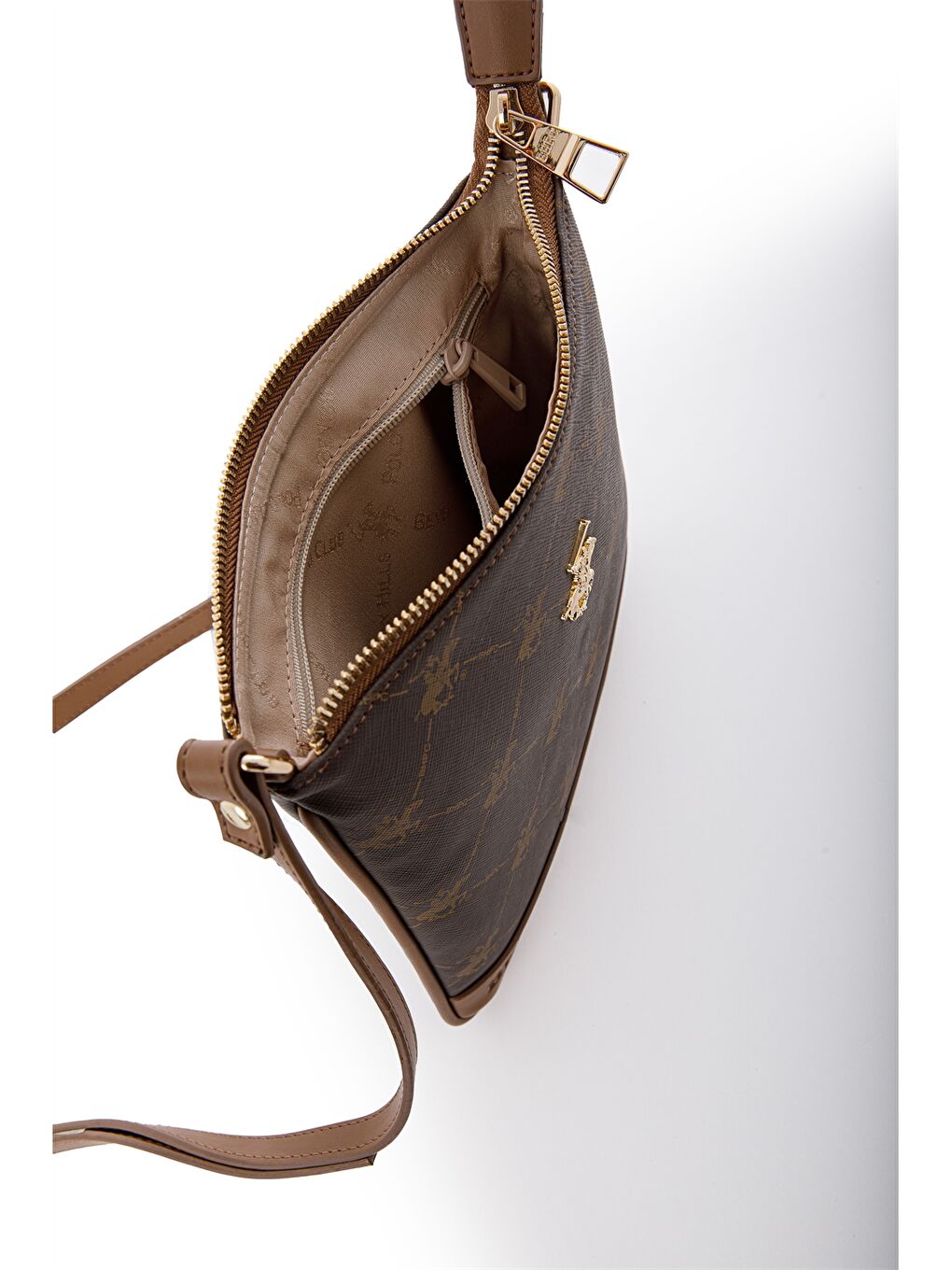 Kahverengi Deri Görünümlü Baskılı Kadın Omuz Çantası-4