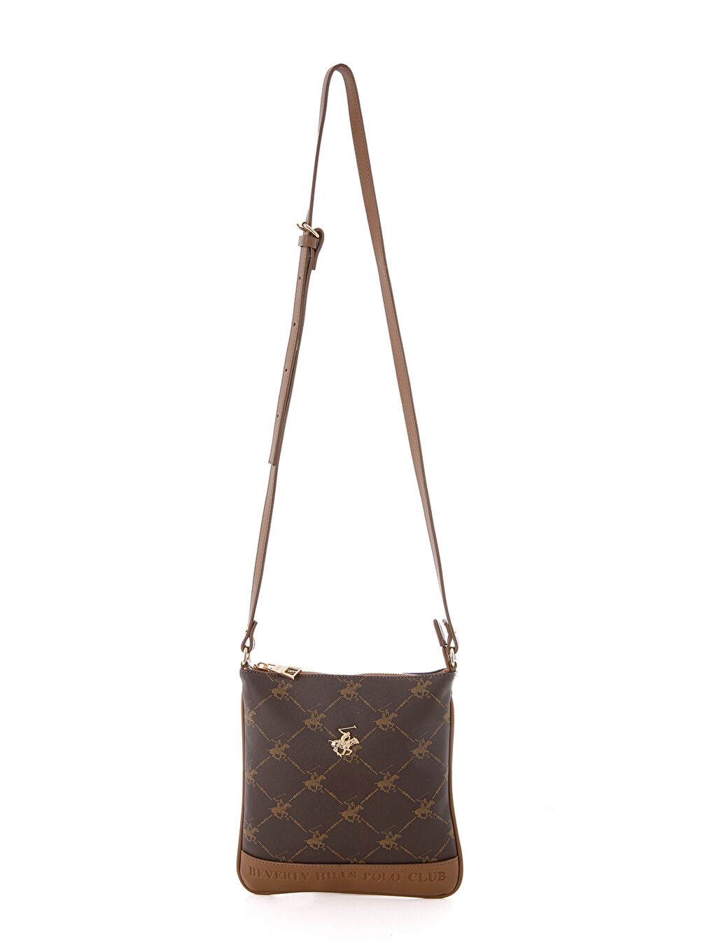 Kahverengi Deri Görünümlü Baskılı Kadın Omuz Çantası-1