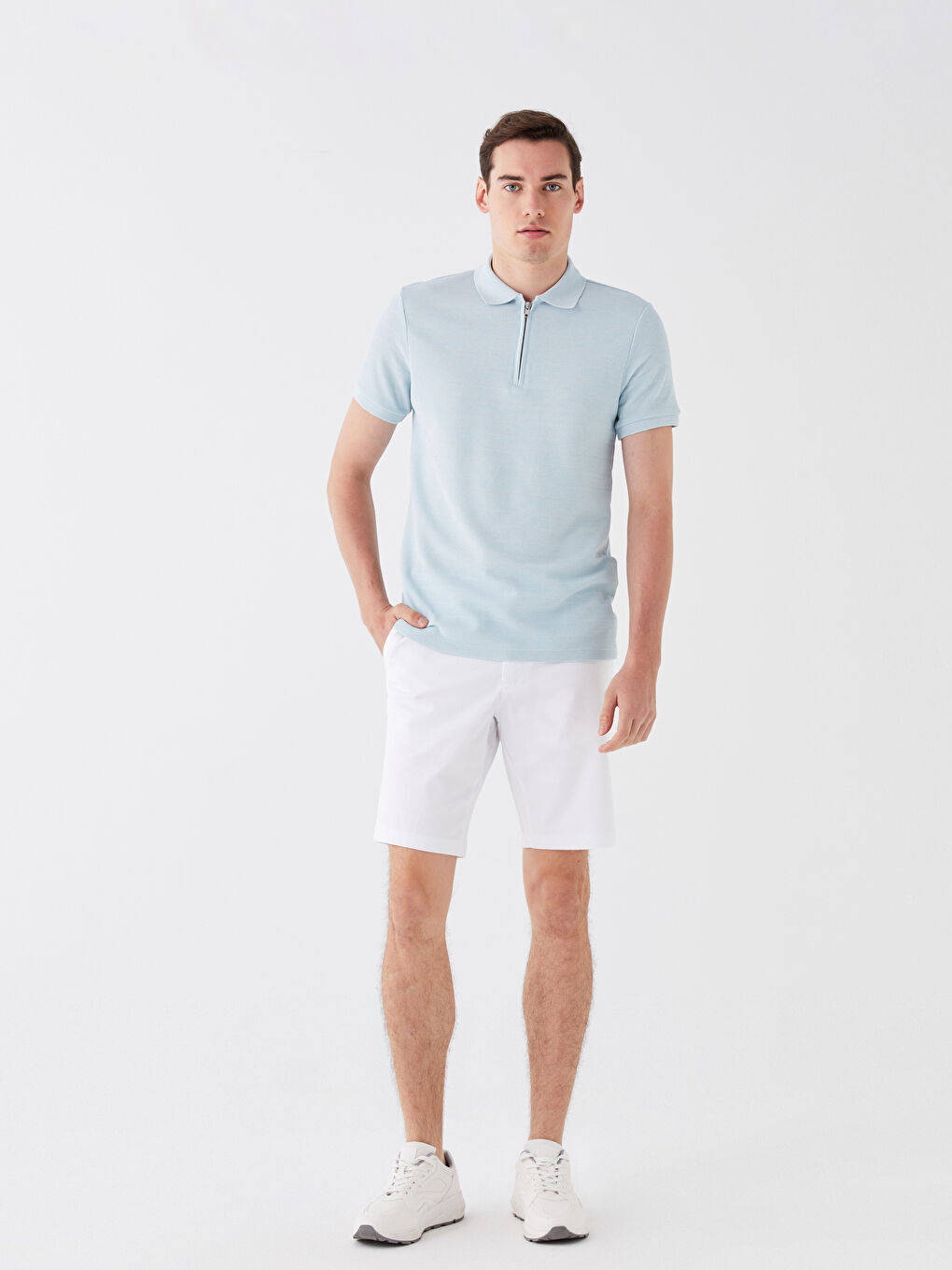 Polo Neck Short Sleeve Men's T-Shirt-1