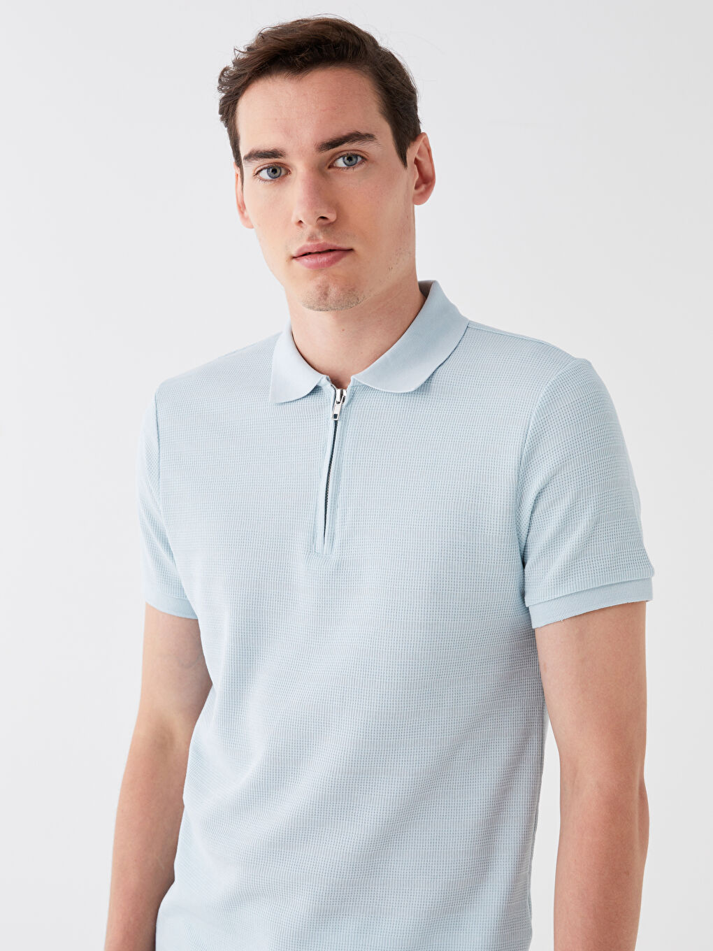 Polo Neck Short Sleeve Men's T-Shirt-2