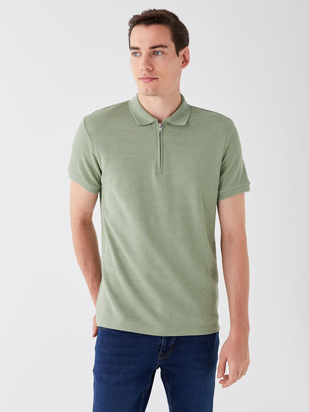 Polo Neck Short Sleeve Men's T-Shirt