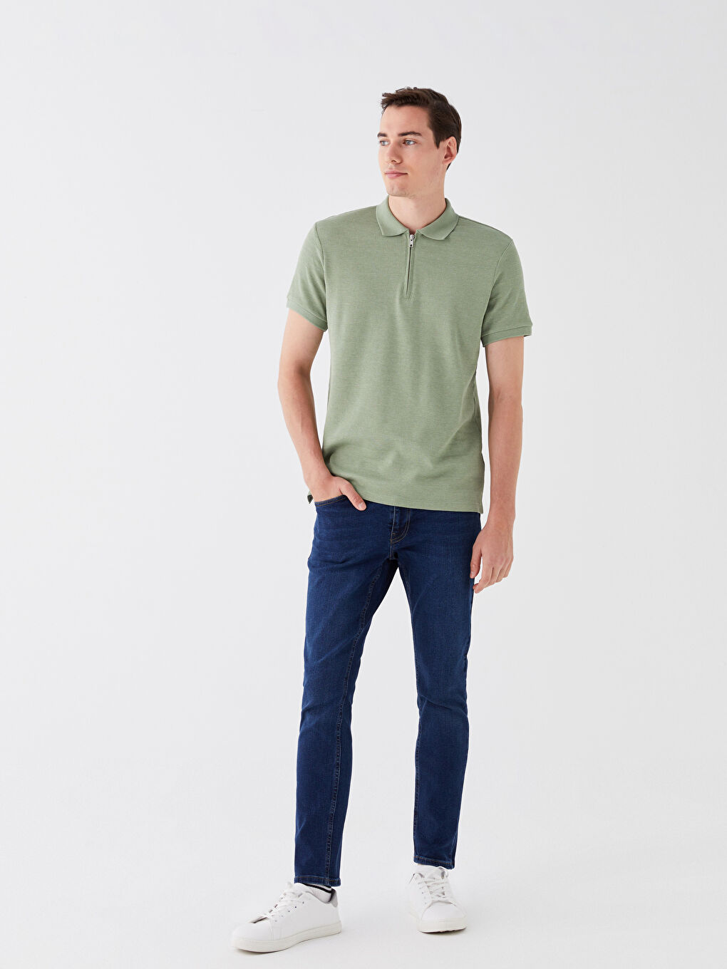 Polo Neck Short Sleeve Men's T-Shirt-1