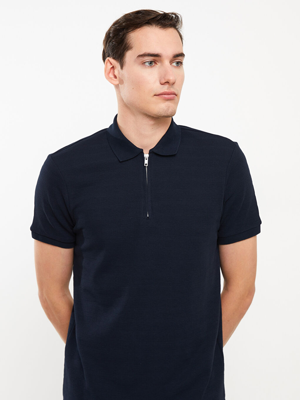 Polo Neck Short Sleeve Men's T-Shirt-2