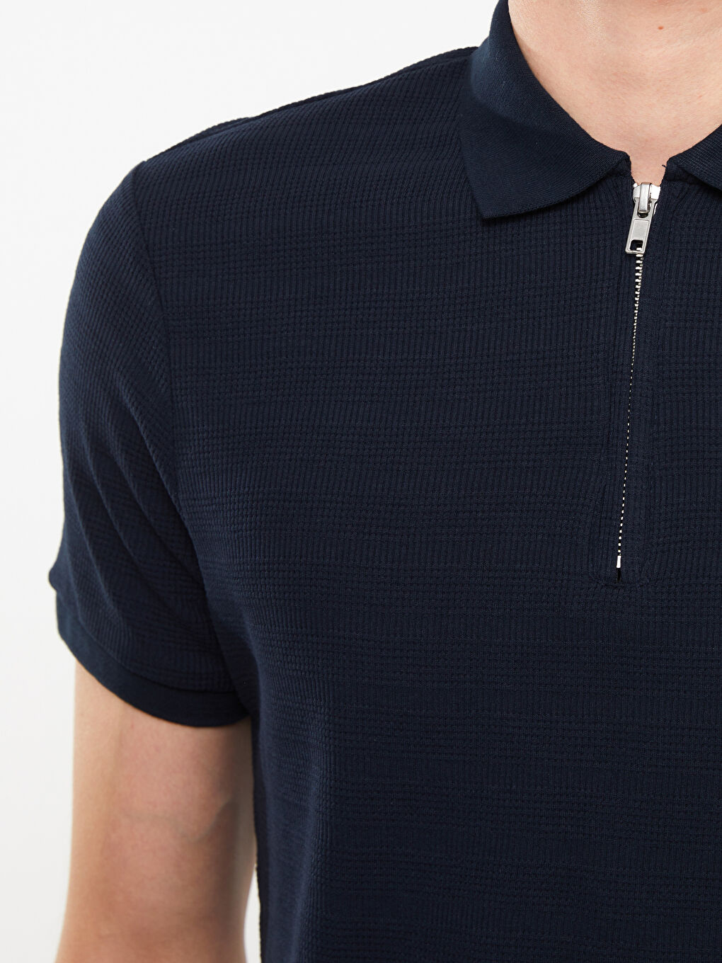 Polo Neck Short Sleeve Men's T-Shirt-3