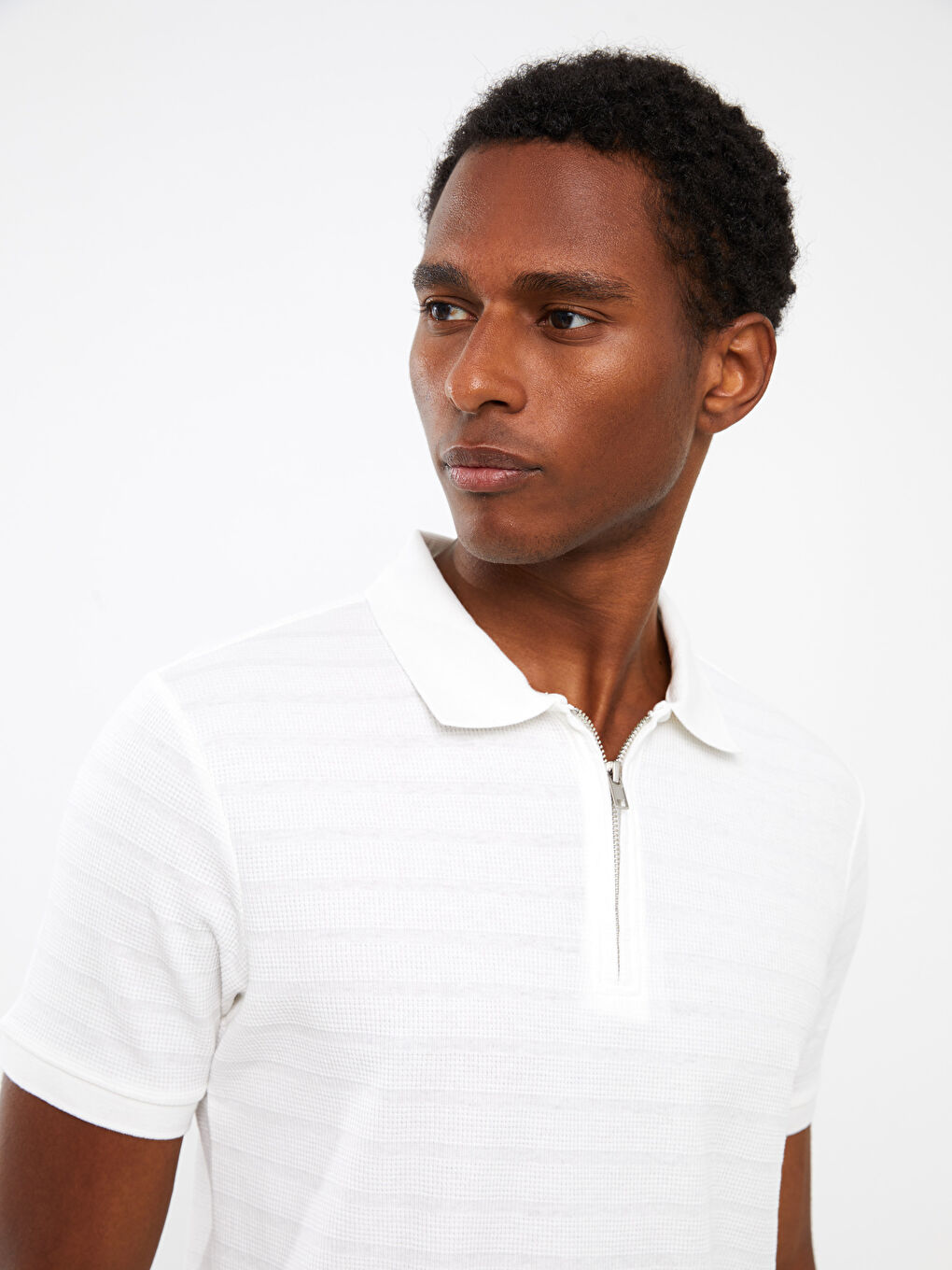 Polo Neck Short Sleeve Men's T-Shirt-2