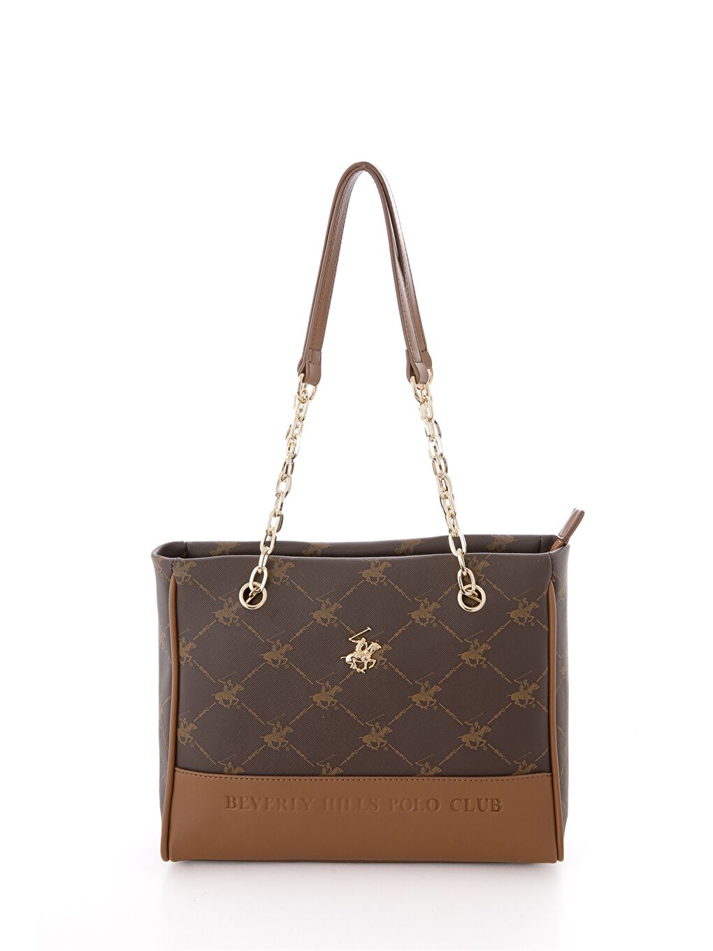 Kahverengi Deri Görünümlü Baskılı Kadın Omuz Çantası-2