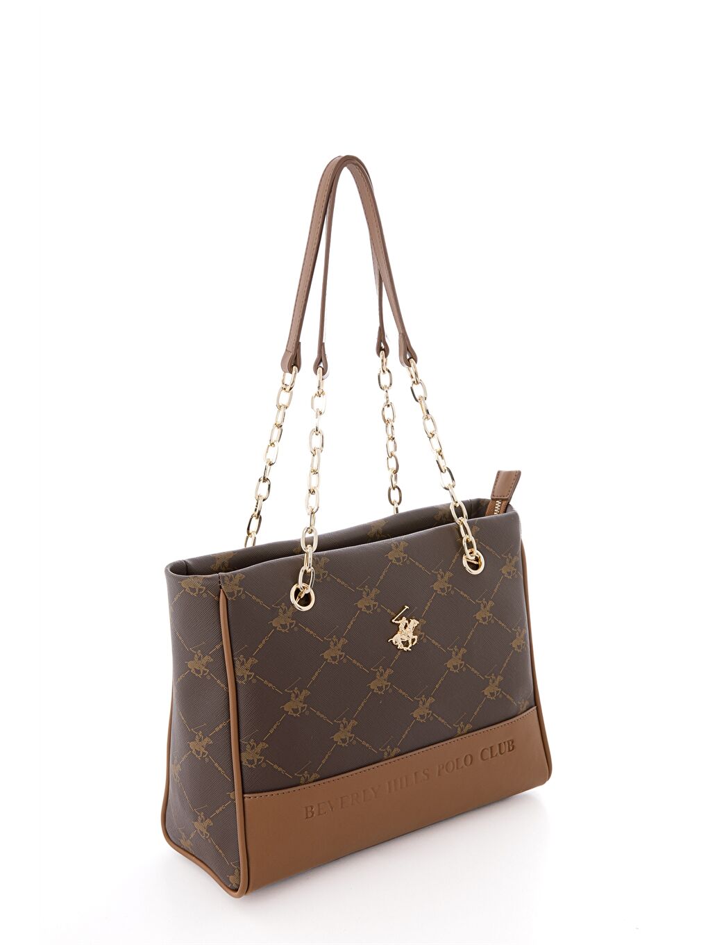 Kahverengi Deri Görünümlü Baskılı Kadın Omuz Çantası-3