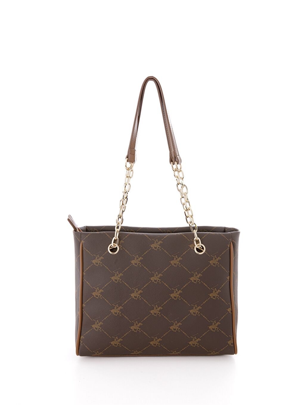 Kahverengi Deri Görünümlü Baskılı Kadın Omuz Çantası-4