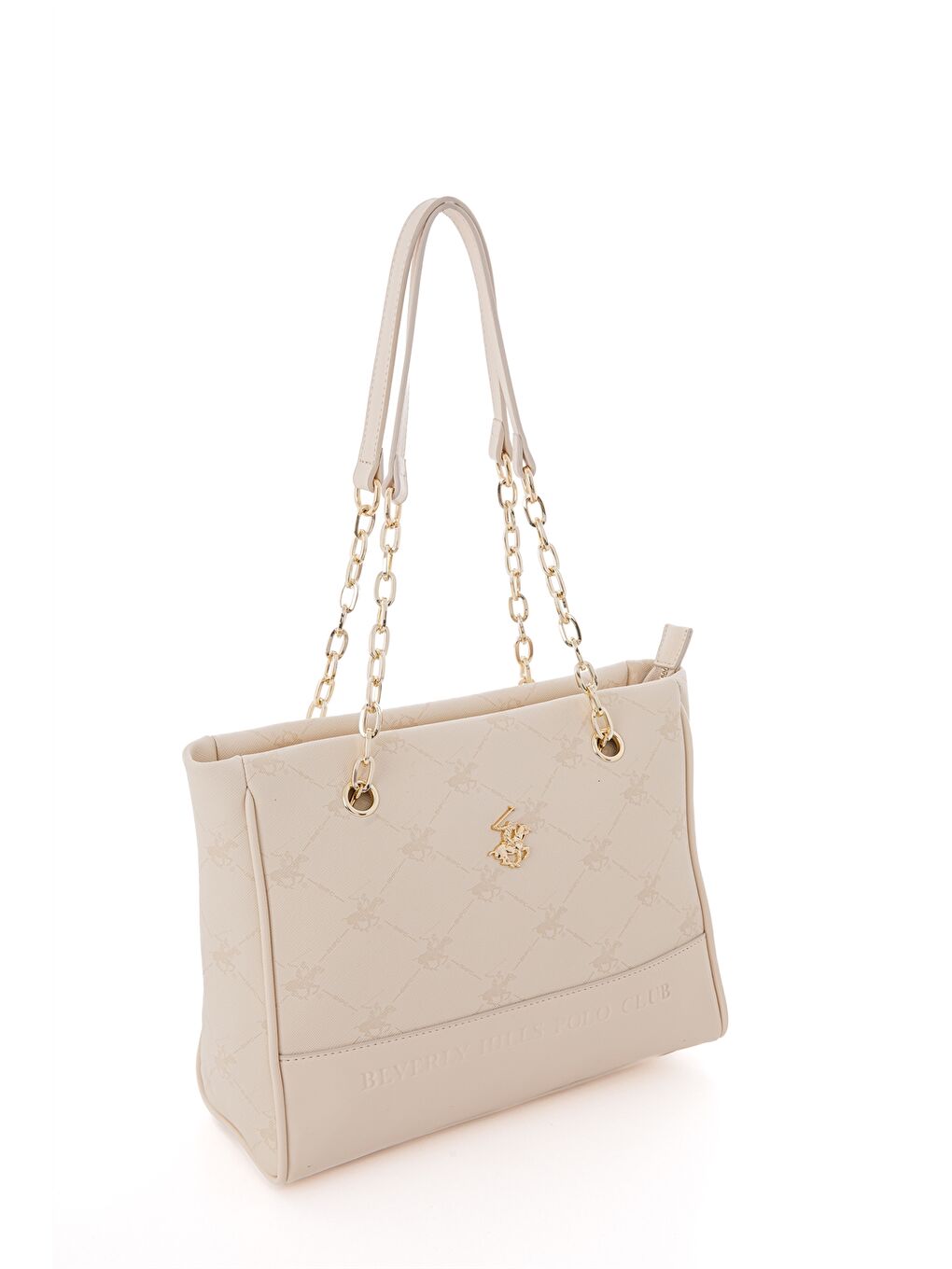 Bej Deri Görünümlü Baskılı Kadın Omuz Çantası-3