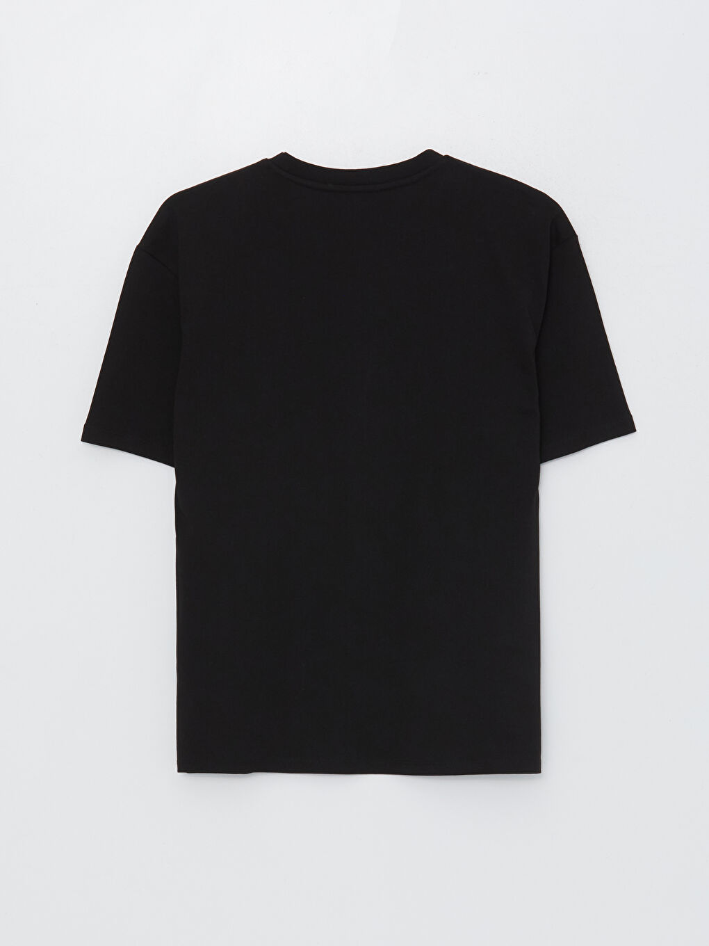 Siyah Bisiklet Yaka Kısa Kollu Baskılı Penye Erkek Tişört-6