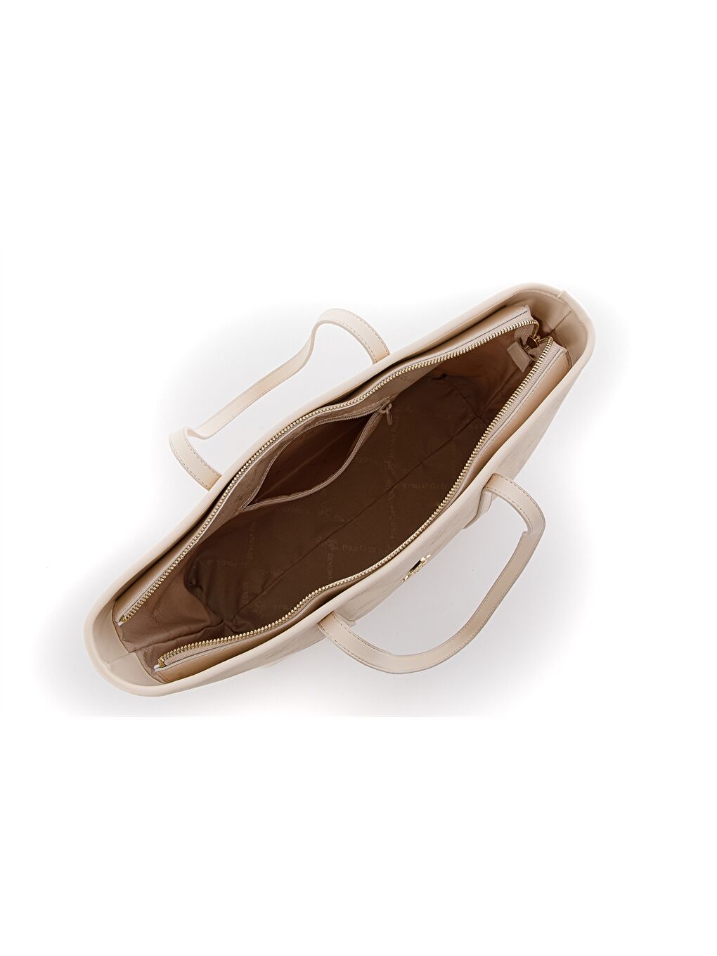 Bej Deri Görünümlü Baskılı Kadın Tote Çanta-4