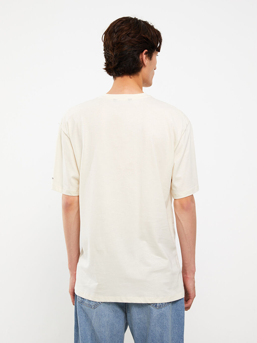 Crew Neck Short Sleeve Printed Combed Cotton Men's T-shirt-4