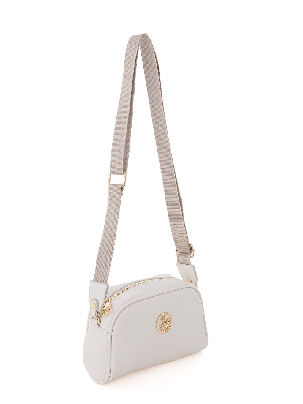 Beyaz Deri Görünümlü Baskılı Kadın Çapraz Çanta-2