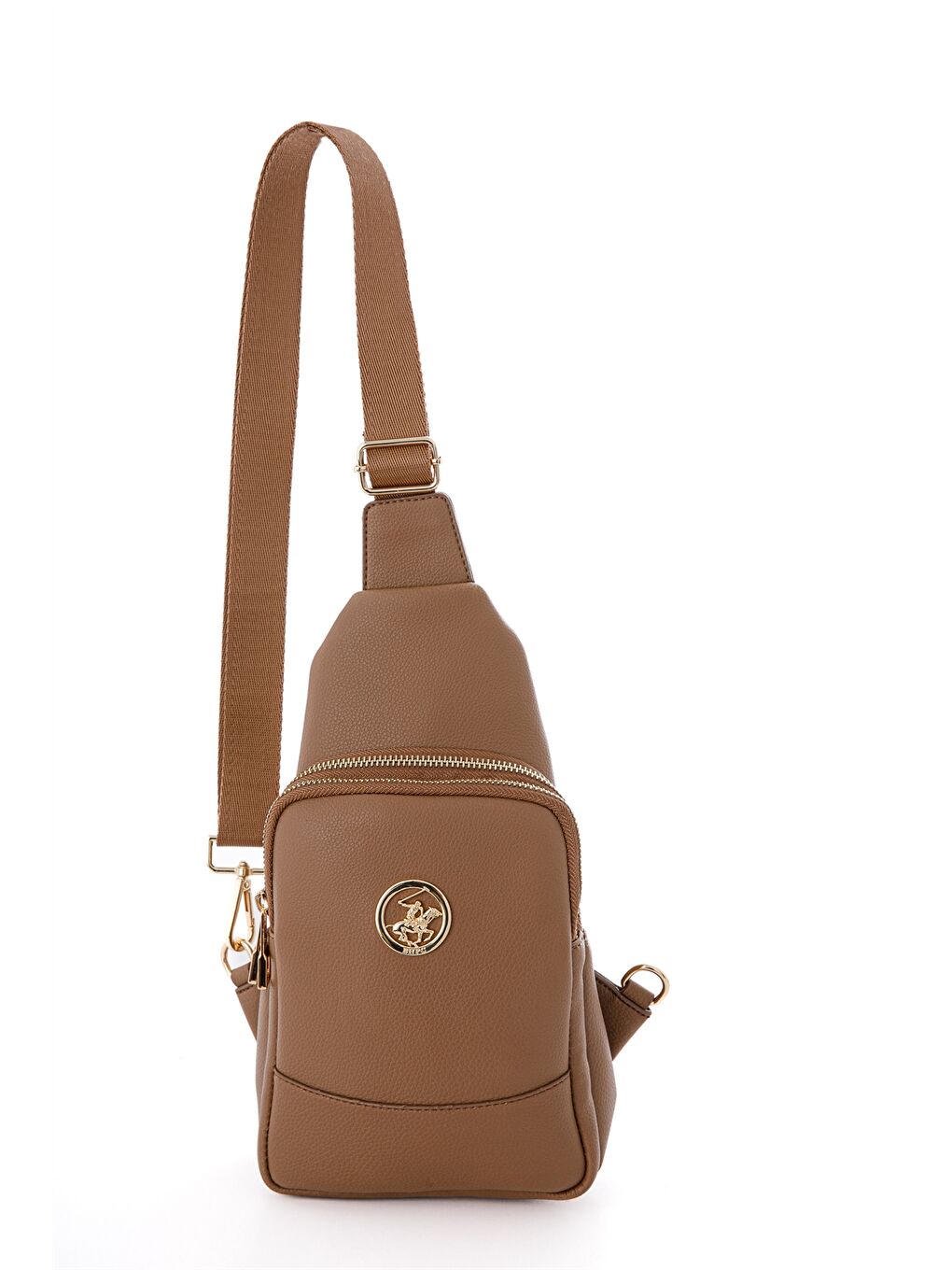 Kahverengi Deri Görünümlü Baskılı Kadın Göğüs Çantası-1