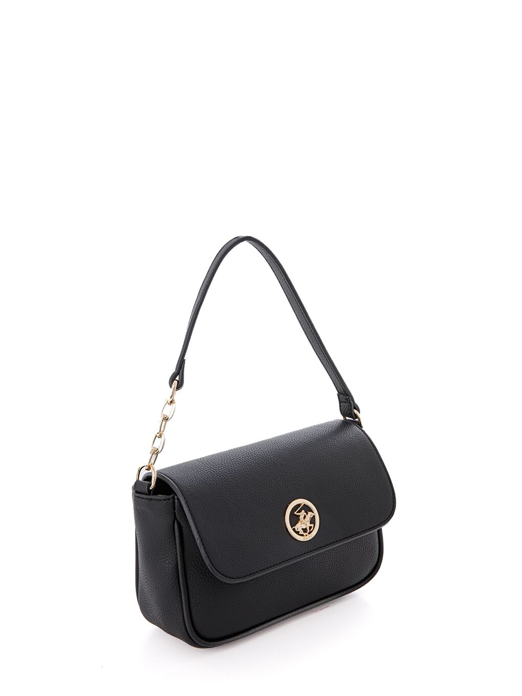 Siyah Deri Görünümlü Baskılı Kadın Kol Çantası-3