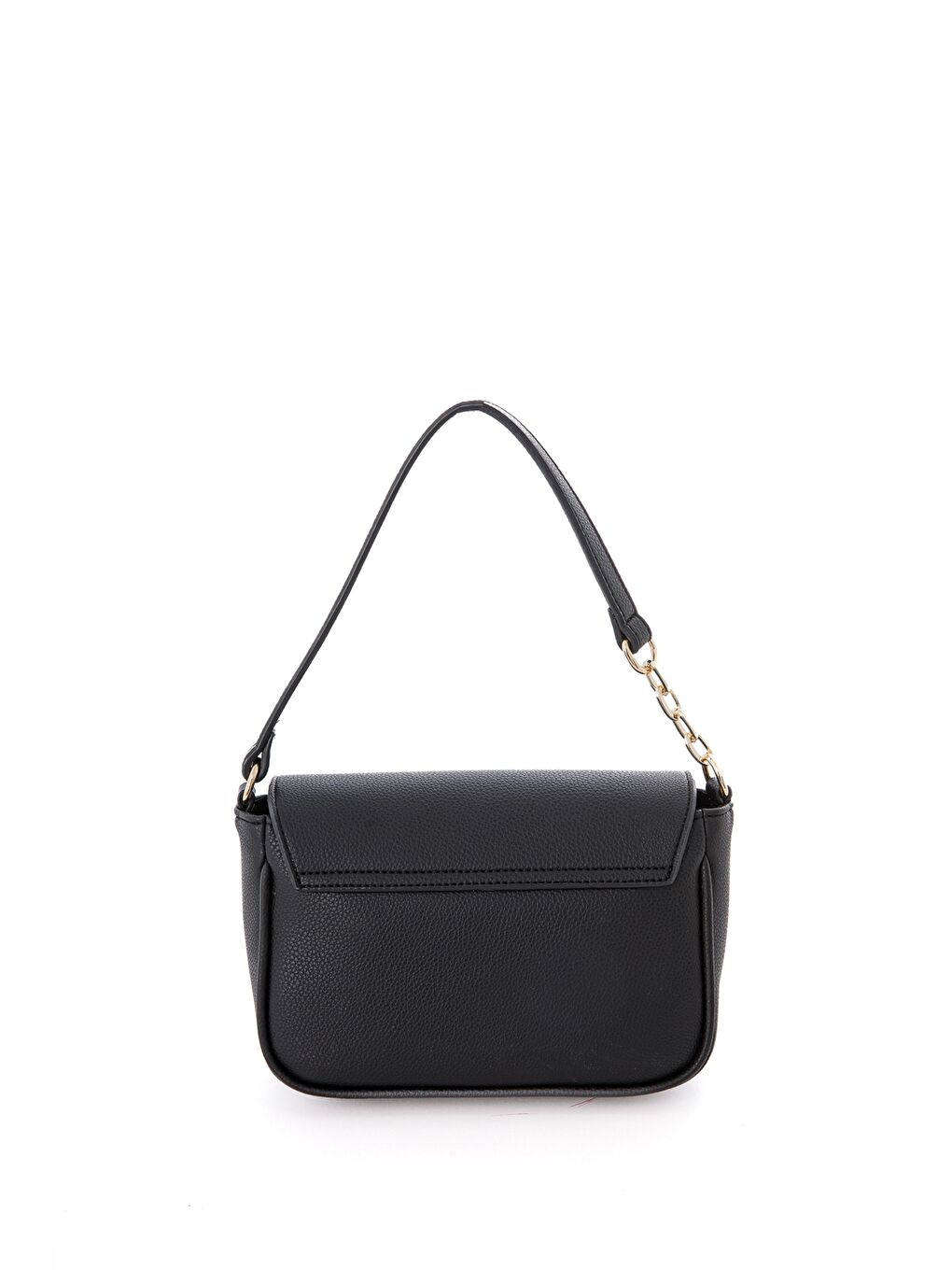 Siyah Deri Görünümlü Baskılı Kadın Kol Çantası-4