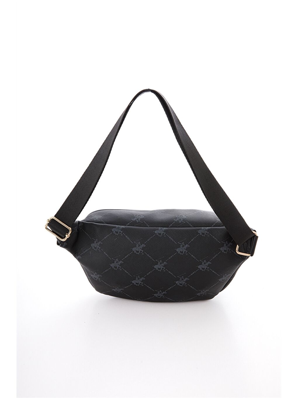 Siyah Deri Görünümlü Baskılı Kadın Göğüs Çantası-3